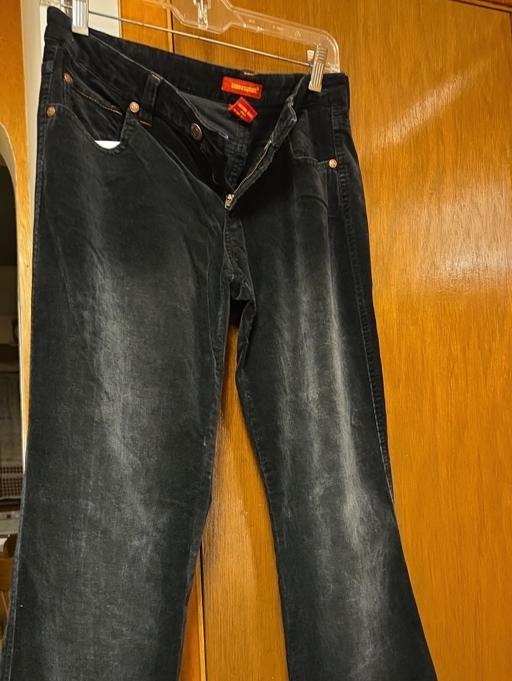 WORN ONCE Blue Asphalt Black Flare Jeans